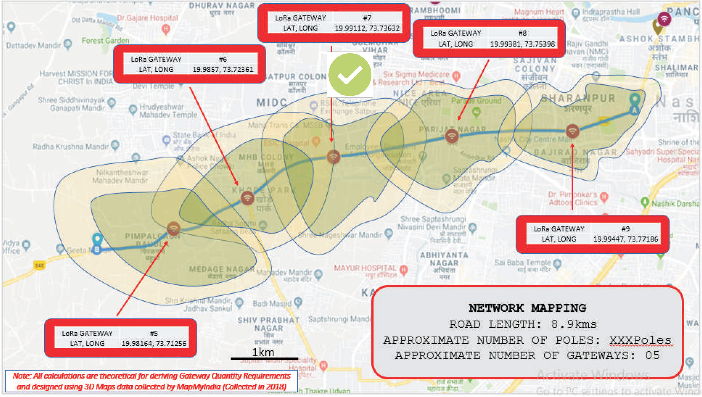 Typical LoRa Gateway Network Mapping